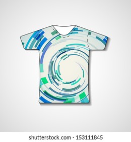 Abstract illustration on t-shirt, template editable.