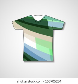 Abstract illustration on t-shirt, template editable.