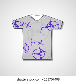 Abstract illustration on t-shirt, template editable.