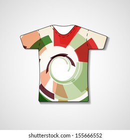 Abstract illustration on t-shirt, template editable.