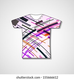 Abstract illustration on t-shirt, template editable.