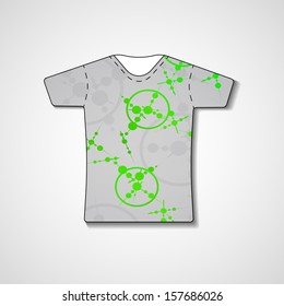 Abstract illustration on t-shirt, template editable.