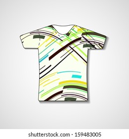 Abstract illustration on t-shirt, template editable.
