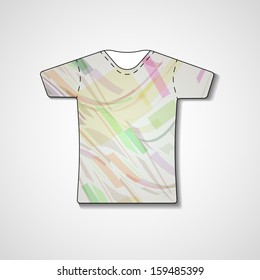 Abstract illustration on t-shirt, template editable.