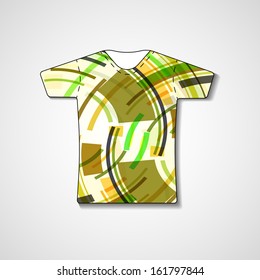 Abstract illustration on t-shirt, template editable.
