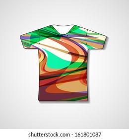 Abstract illustration on t-shirt, template editable.