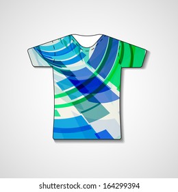 Abstract illustration on t-shirt, template editable.