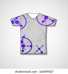 Abstract illustration on t-shirt, template editable.