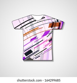 Abstract illustration on t-shirt, template editable.