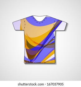 Abstract illustration on t-shirt, template editable.