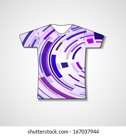 Abstract illustration on t-shirt, template editable.