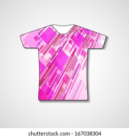 Abstract illustration on t-shirt, template editable.