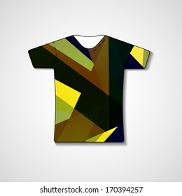 Abstract illustration on t-shirt, template editable.