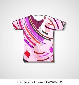 Abstract illustration on t-shirt, template editable.