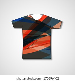 Abstract illustration on t-shirt, template editable.