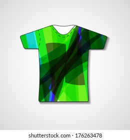 Abstract illustration on t-shirt, template editable.