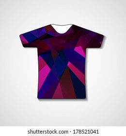 Abstract illustration on t-shirt, template editable.