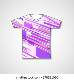 Abstract illustration on t-shirt, template editable.
