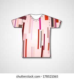 Abstract illustration on t-shirt, template editable.