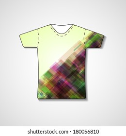 Abstract illustration on t-shirt, template editable.