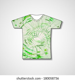Abstract illustration on t-shirt, template editable.