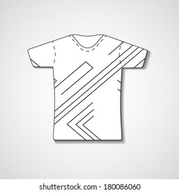 Abstract illustration on t-shirt, template editable.