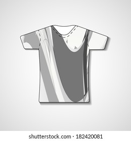 Abstract illustration on t-shirt, template editable.