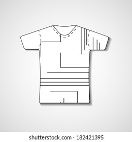 Abstract illustration on t-shirt, template editable.