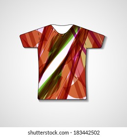 Abstract illustration on t-shirt, template editable.