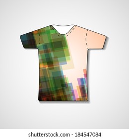 Abstract illustration on t-shirt, template editable.