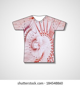 Abstract illustration on t-shirt, template editable.