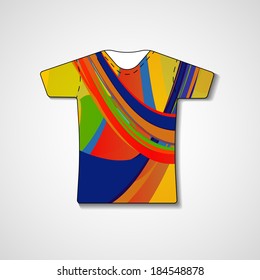 Abstract illustration on t-shirt, template editable.