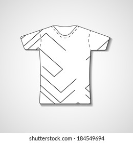 Abstract illustration on t-shirt, template editable.