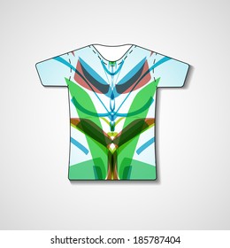 Abstract illustration on t-shirt, template editable.