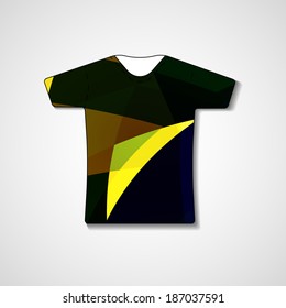 Abstract illustration on t-shirt, template editable.