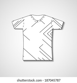 Abstract illustration on t-shirt, template editable.