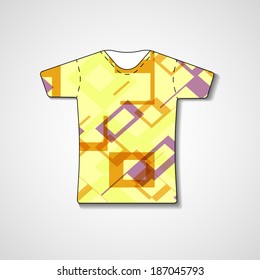 Abstract illustration on t-shirt, template editable.