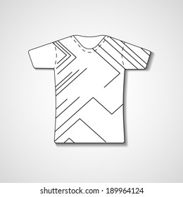 Abstract illustration on t-shirt, template editable.