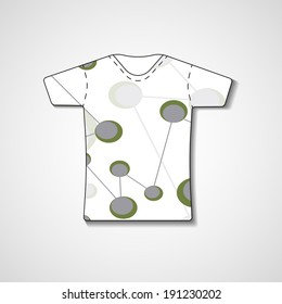 Abstract illustration on t-shirt, template editable.