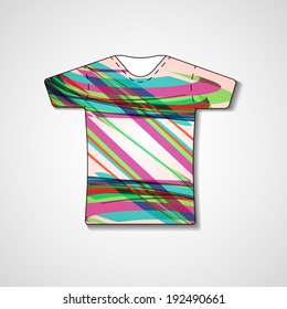 Abstract illustration on t-shirt, template editable.