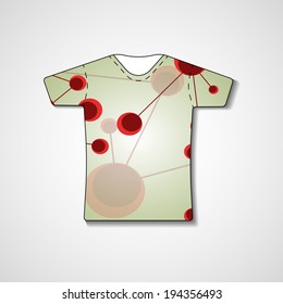 Abstract illustration on t-shirt, template editable.