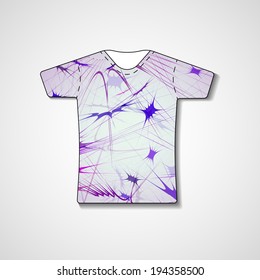 Abstract illustration on t-shirt, template editable.