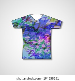 Abstract illustration on t-shirt, template editable.