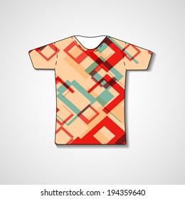 Abstract illustration on t-shirt, template editable.