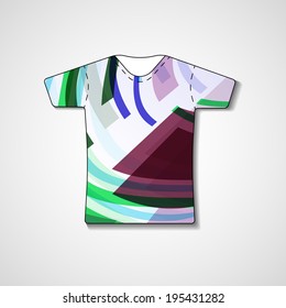 Abstract illustration on t-shirt, template editable.