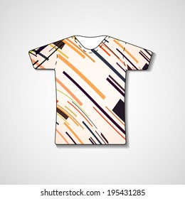 Abstract illustration on t-shirt, template editable.