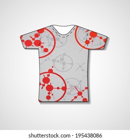Abstract illustration on t-shirt, template editable.