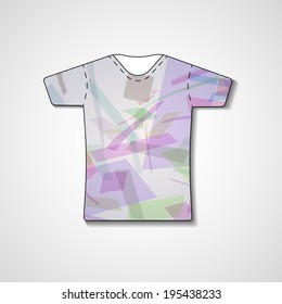Abstract illustration on t-shirt, template editable.