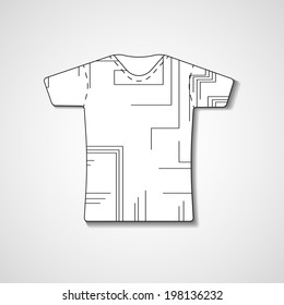 Abstract illustration on t-shirt, template editable.