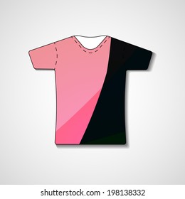 Abstract illustration on t-shirt, template editable.